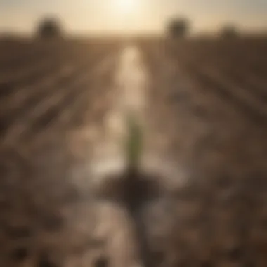 Visual showing the effects of water scarcity on agricultural practices