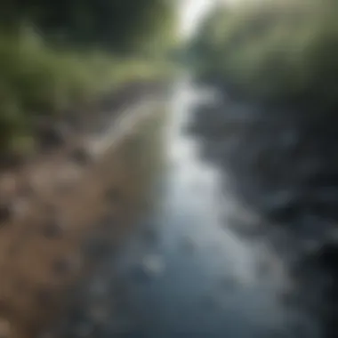 Graphic representation of water pollution sources affecting clean water access