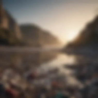 The Impact of Plastic Waste on Coastal Ecosystems A polluted coastal area showcasing plastic waste