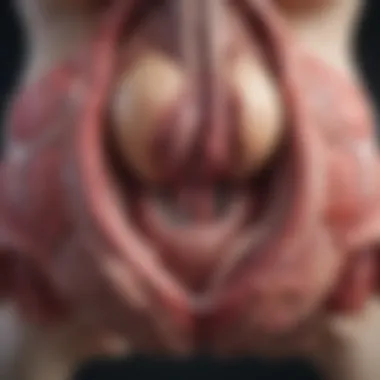 Anatomy of the Female Reproductive System Detailed illustration of the female reproductive anatomy showing various organs and structures.