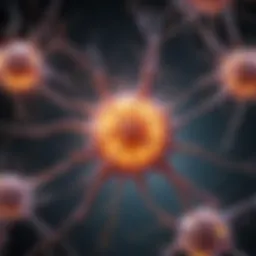 Illustration depicting the distribution of astrocytes in the cerebral cortex