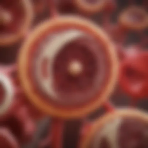Illustration of erythropoiesis in the bone marrow