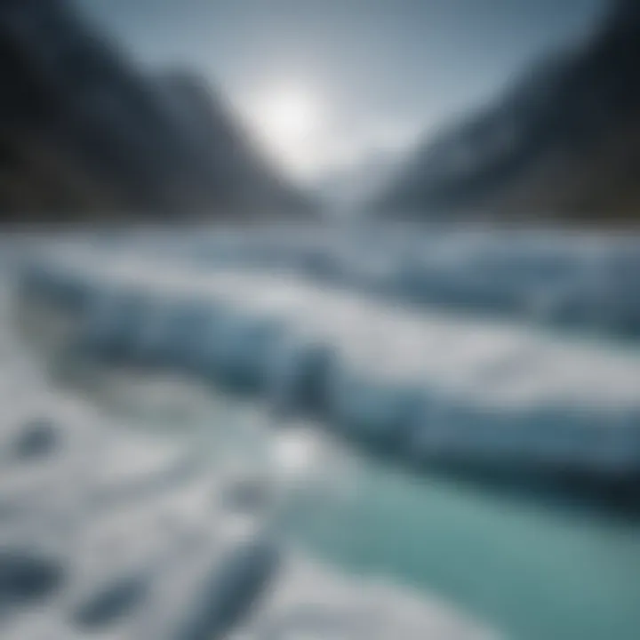 Aerial view of melting glaciers