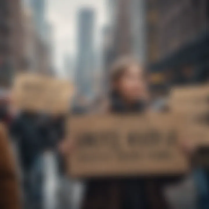 Protesters holding climate change banners