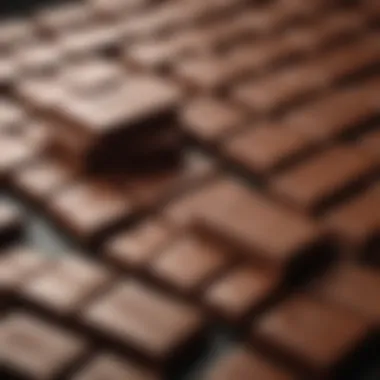 Artistic Presentation of Finished Chocolate Bars Chocolate bars arranged artistically