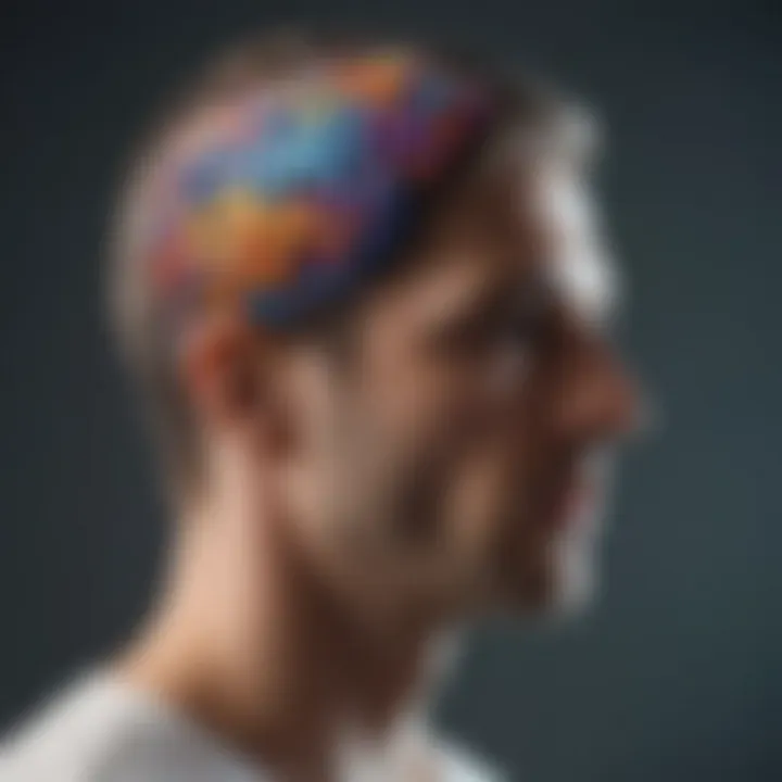 Brain scan highlighting regions affected by therapy