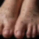 Close-up of skin with varied pigmentation