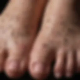 Close-up of skin with varied pigmentation