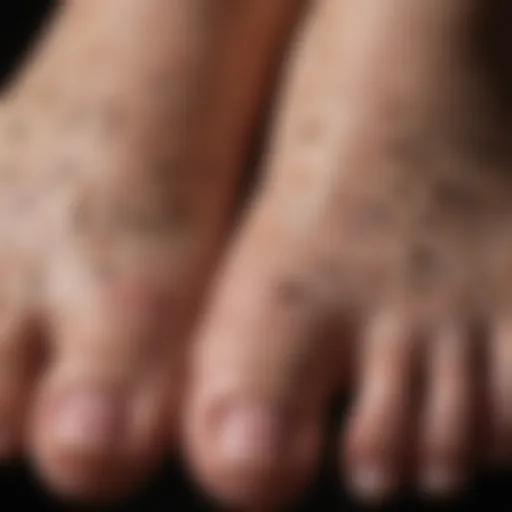 Close-up of skin with varied pigmentation