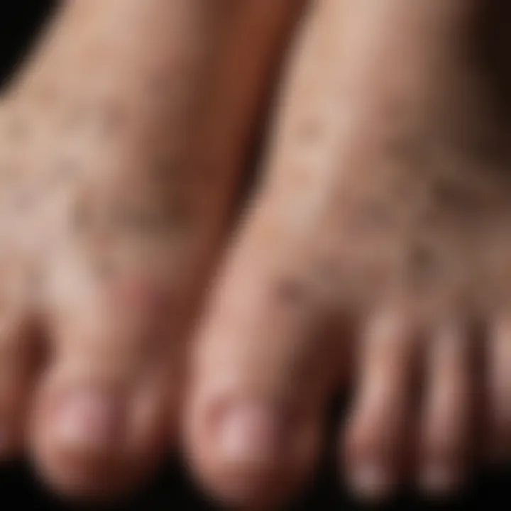 Close-up of skin with varied pigmentation