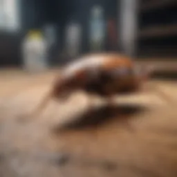 Detailed view of German cockroach pest control products