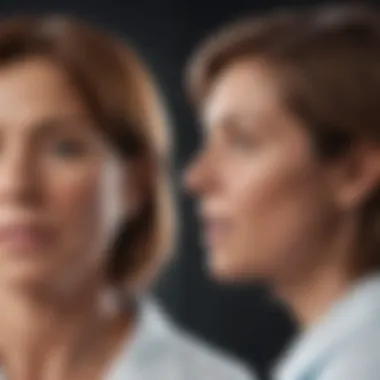 Scientific research illustration showcasing hormonal changes