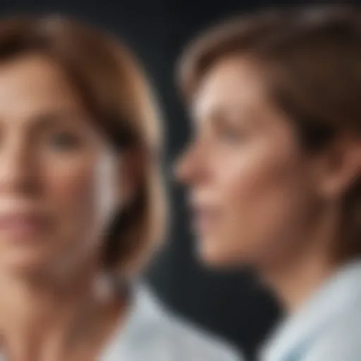 Scientific research illustration showcasing hormonal changes