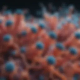 Microscopic view of a vibrant bacterial colony