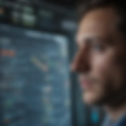A researcher analyzing data with statistical software