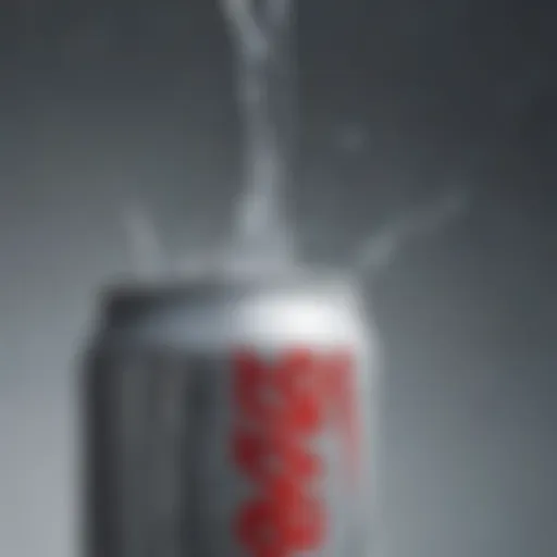 Close-up of Diet Coke can with condensation