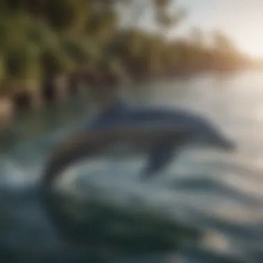 Dolphin Coastal Habitat A serene coastal habitat illustrating the natural environment of dolphins.