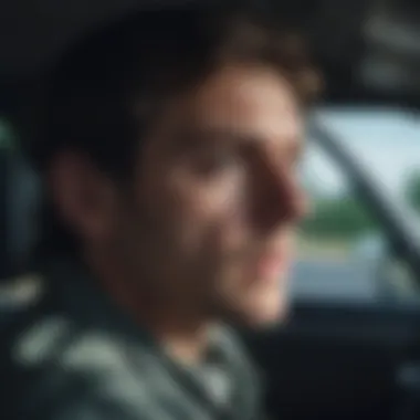 A thoughtful individual contemplating driving decisions.