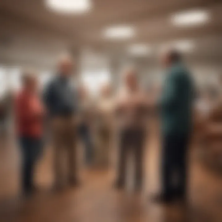 A community center bustling with older adults participating in social activities