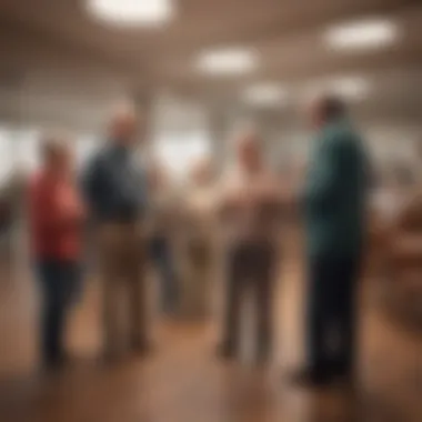 Community Center Promoting Social Interaction A community center bustling with older adults participating in social activities