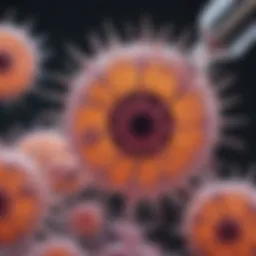 A close-up view of adult stem cells under a microscope