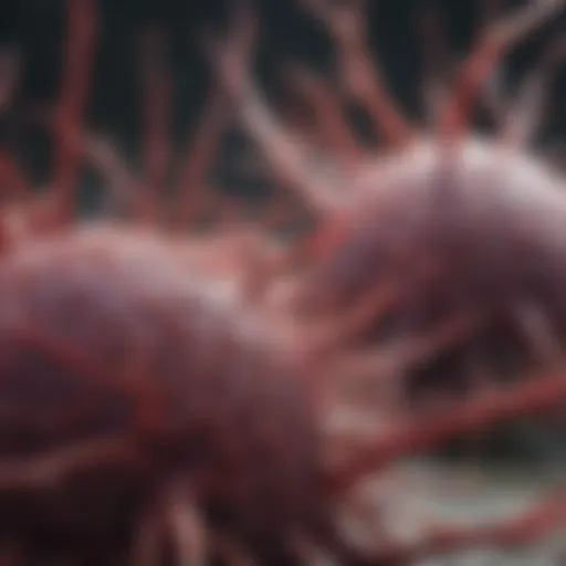 Illustration depicting the angiogenesis process in tumors