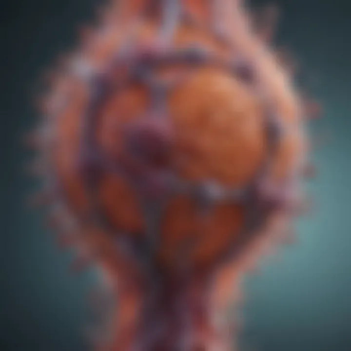 Conceptual artwork depicting the implications of Beas cells in health and disease contexts.