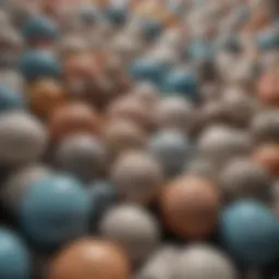 Close-up view of various ceramic materials highlighting their textures