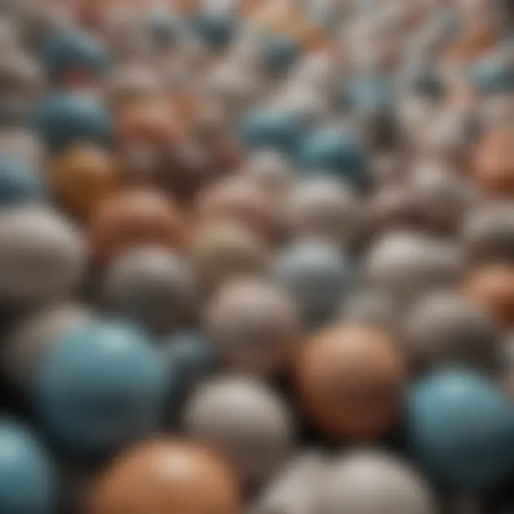 Close-up view of various ceramic materials highlighting their textures