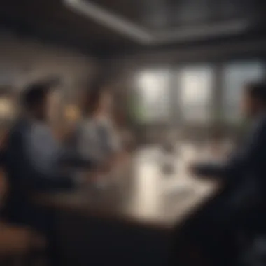 Diverse group of professionals collaborating in an office setting