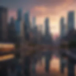 Urban skyline representing job opportunities in the city