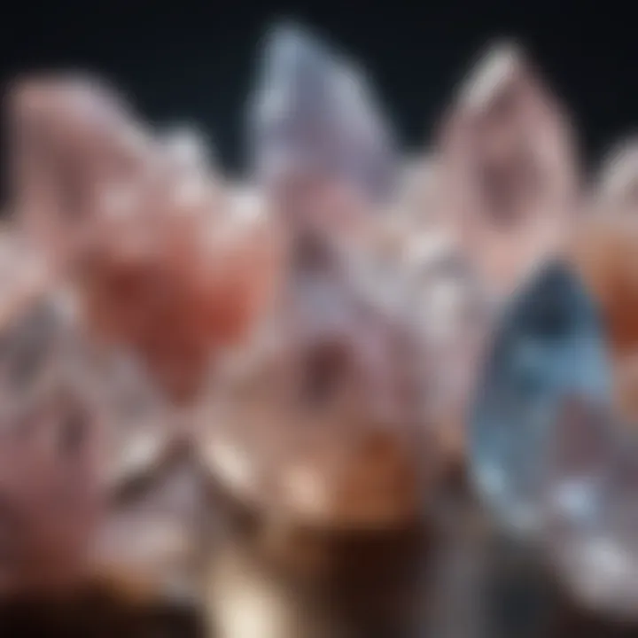 Close-up of specific crystals known for emotional healing