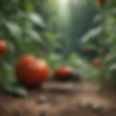 Ecological Interactions Between Insects and Tomato Plants Illustration of ecological dynamics involving insects and tomato plants