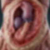 Illustration of kidney anatomy highlighting the location of blisters