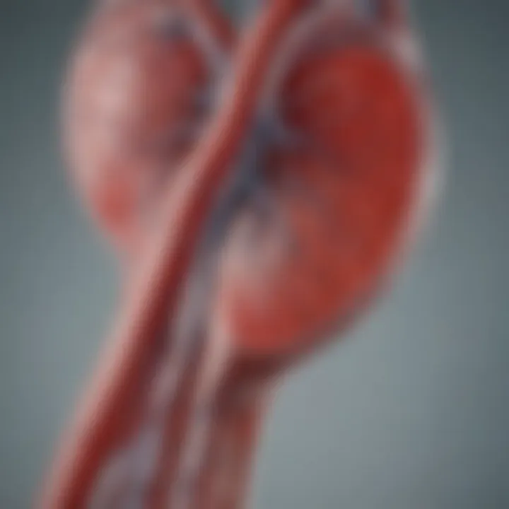 An abstract representation of vascular changes during kidney dialysis.