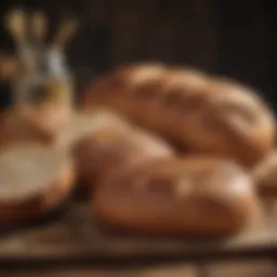 An assortment of non-wheat bread alternatives on a rustic wooden table