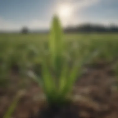 Natural setting of Plantago ovata in a field