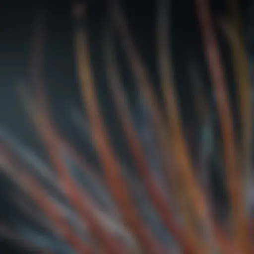 A close-up of plastic optical fibre strands showcasing their unique properties.