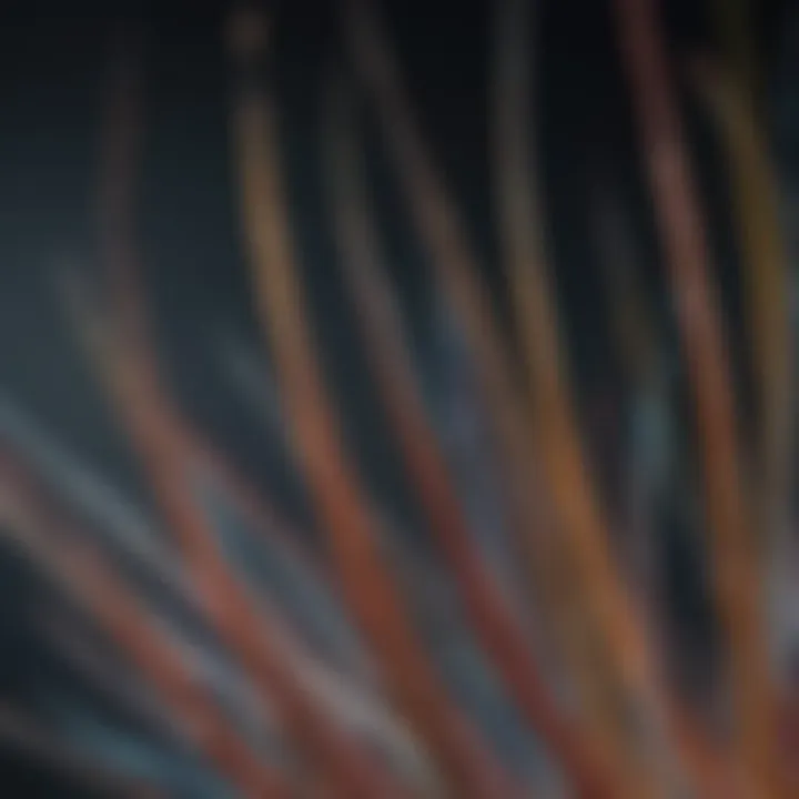 A close-up of plastic optical fibre strands showcasing their unique properties.