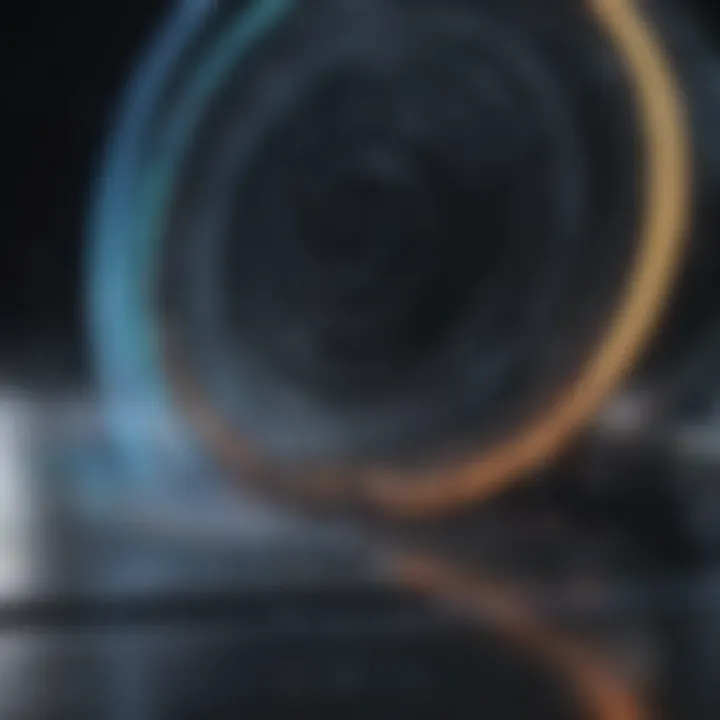 A futuristic representation of telecommunications enhanced by plastic optical fibre.