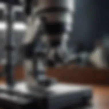 Microscope in Biological Research A close-up of a microscope, emphasizing the critical tools used in biological research.