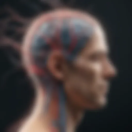 Visual representation of the brain highlighting neural pathways affected by depression