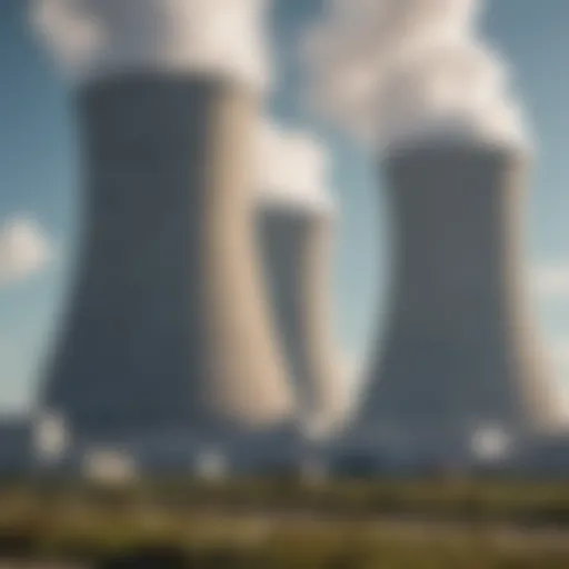 Nuclear power plant with cooling towers