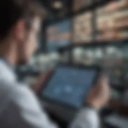 A close-up of a researcher analyzing data on a digital tablet, reflecting the integration of technology in scientific inquiry