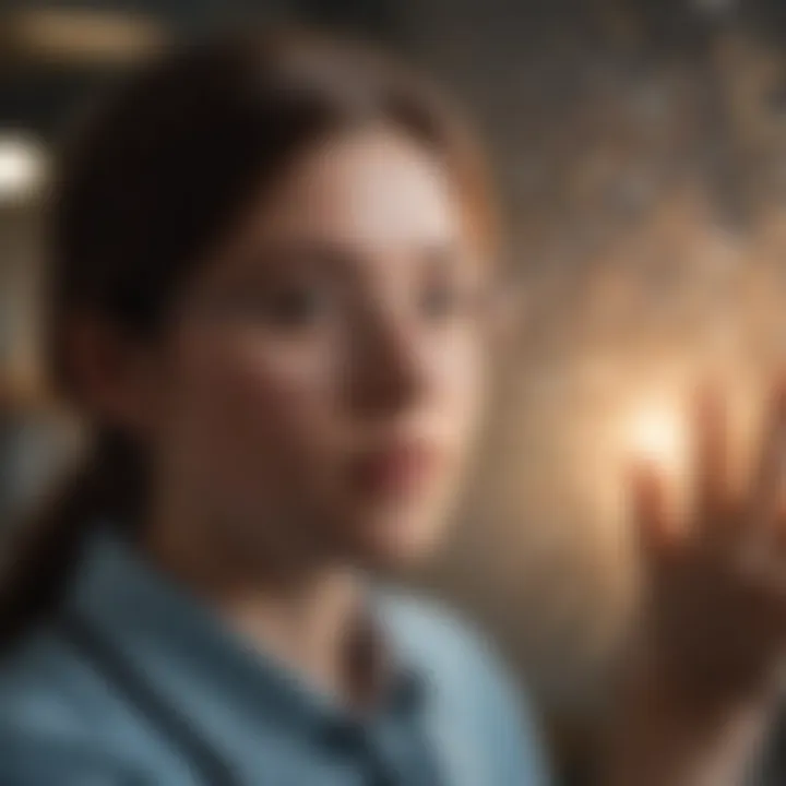 A student engaging with accessible science content