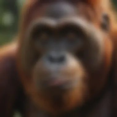 Distinctive Traits of Bornean Orangutan Bornean orangutan displaying unique physical features