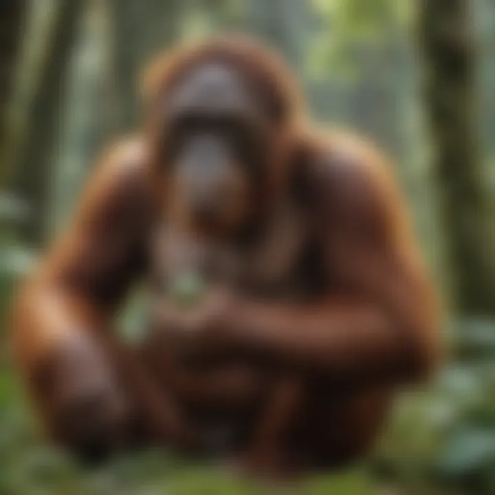 Orangutan conservation efforts in the rainforest