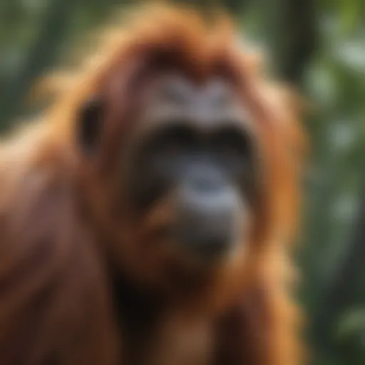 Sumatran orangutan in its natural habitat