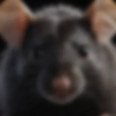 Close-up of a black mouse highlighting its distinct fur and features.
