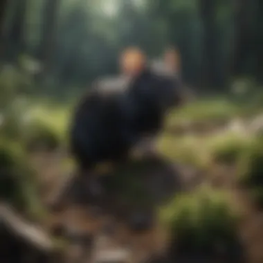 Illustration depicting the ecological significance of black mice in their ecosystem.